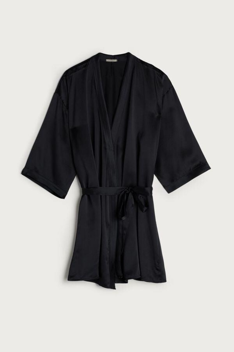 Pijama Dama Intimissimi Silk Kimono Negrii | RO RW2211