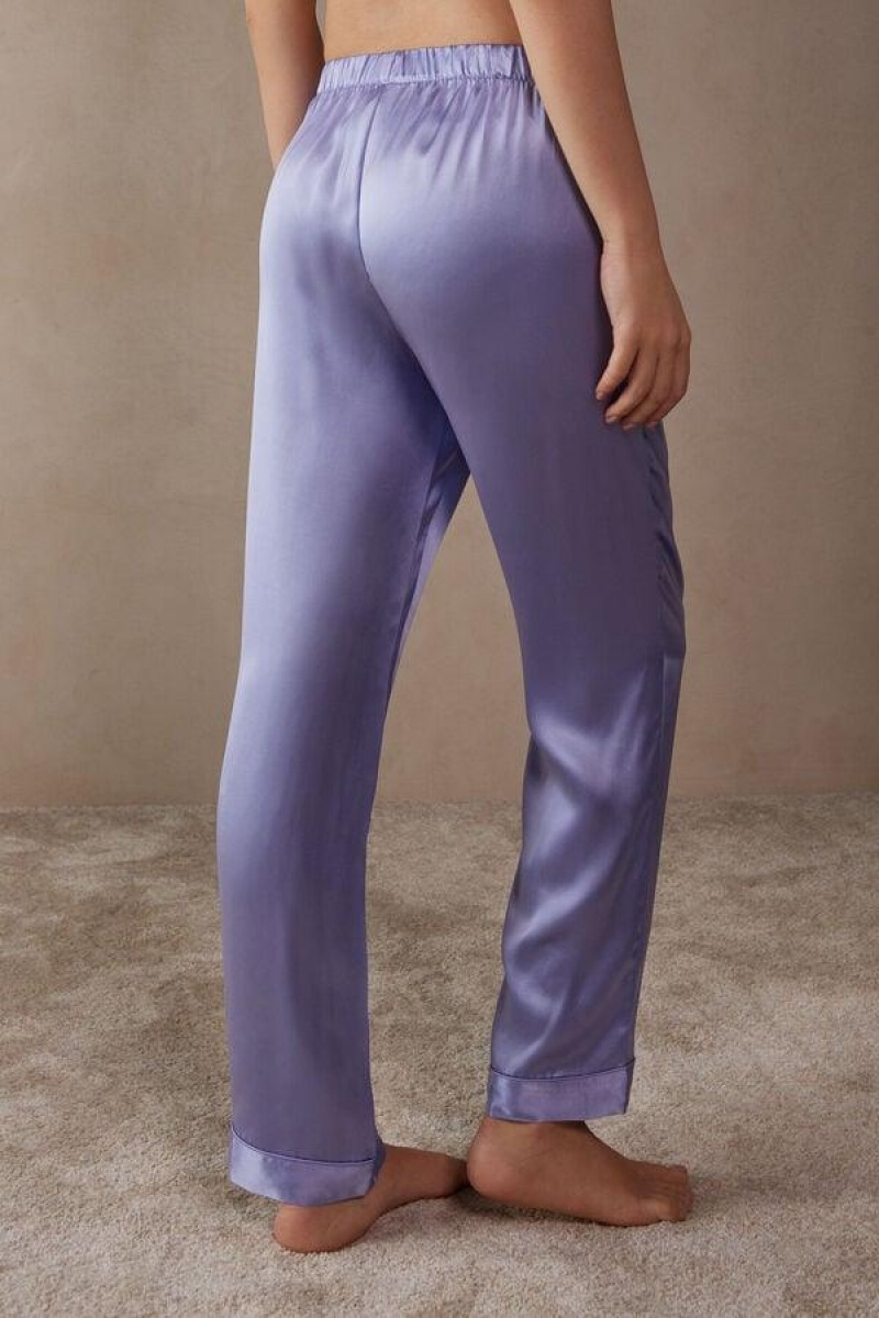 Pijama Dama Intimissimi Silk Satin Pants Lavanda | RO UT2032