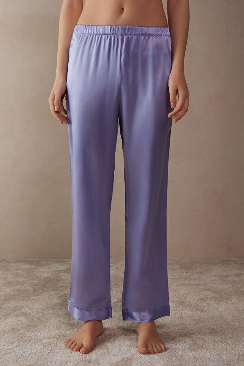 Pijama Dama Intimissimi Silk Satin Pants Lavanda | RO UT2032