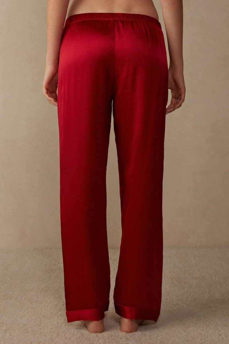 Pijama Dama Intimissimi Silk Satin Pants Rosii | RO CE2073