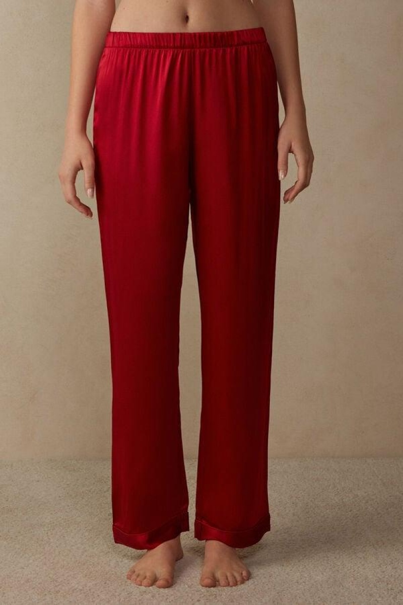 Pijama Dama Intimissimi Silk Satin Pants Rosii | RO CE2073