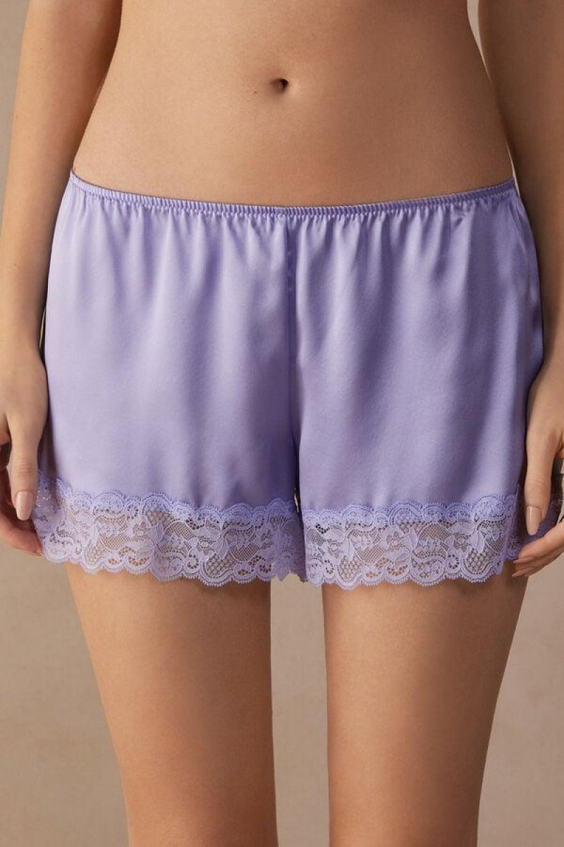 Pijama Dama Intimissimi Silk Shorts Lavanda | RO TV1978