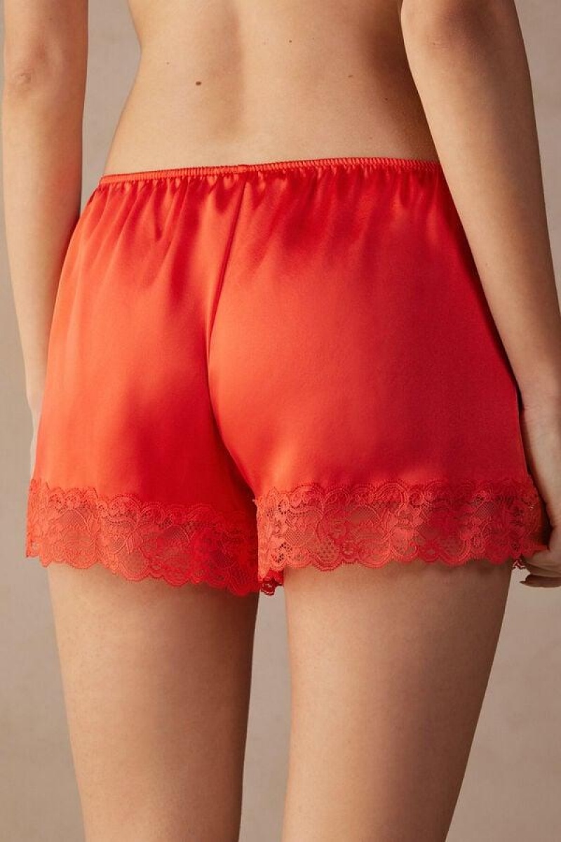 Pijama Dama Intimissimi Silk Shorts Rosii Inchis | RO EX1976