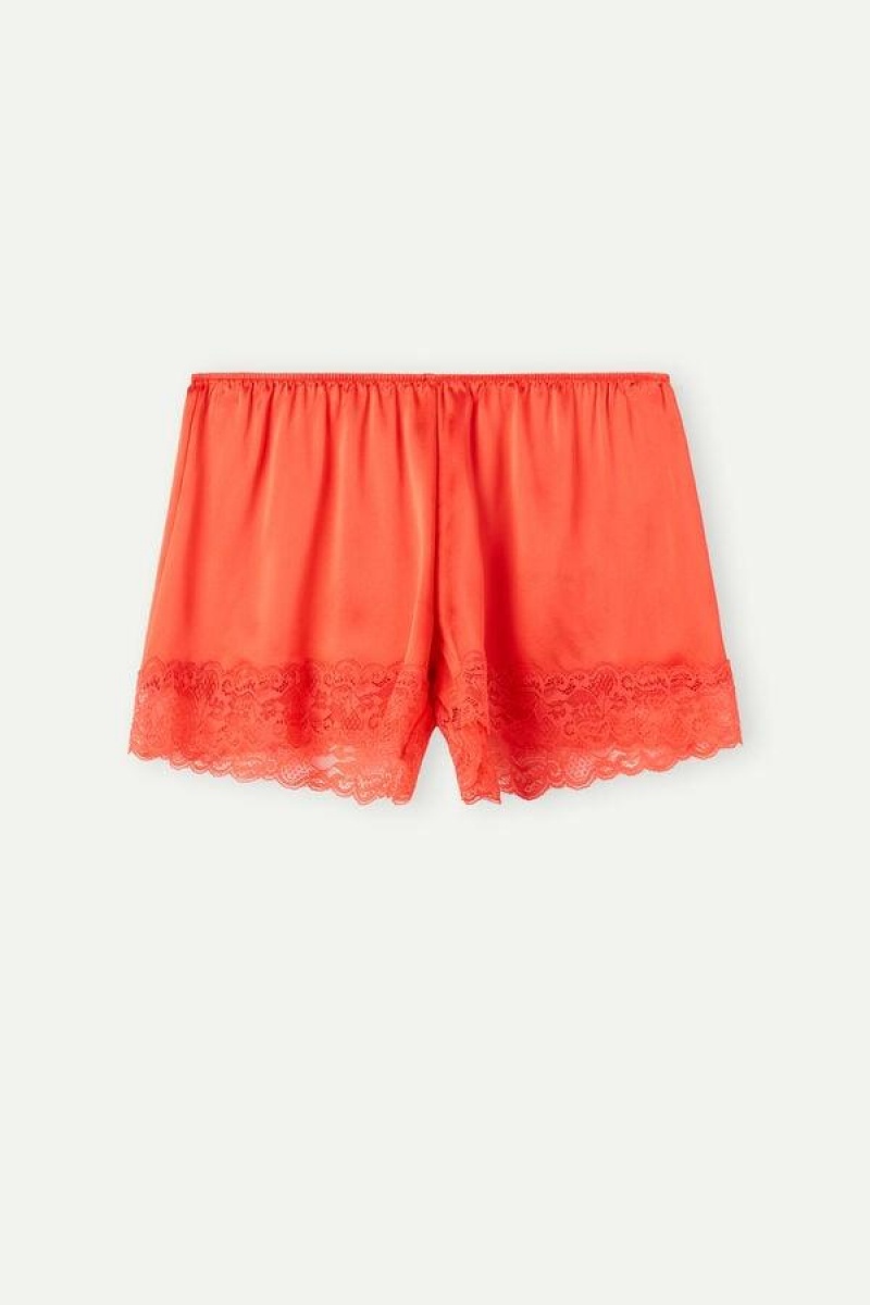 Pijama Dama Intimissimi Silk Shorts Rosii Inchis | RO EX1976