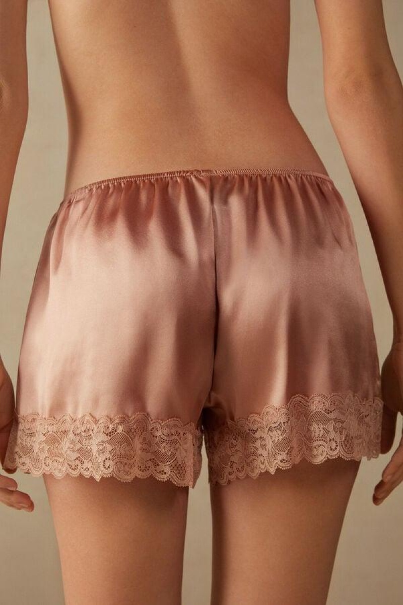 Pijama Dama Intimissimi Silk Shorts Roz | RO BC1997