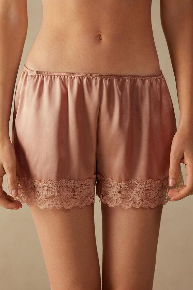 Pijama Dama Intimissimi Silk Shorts Roz | RO BC1997