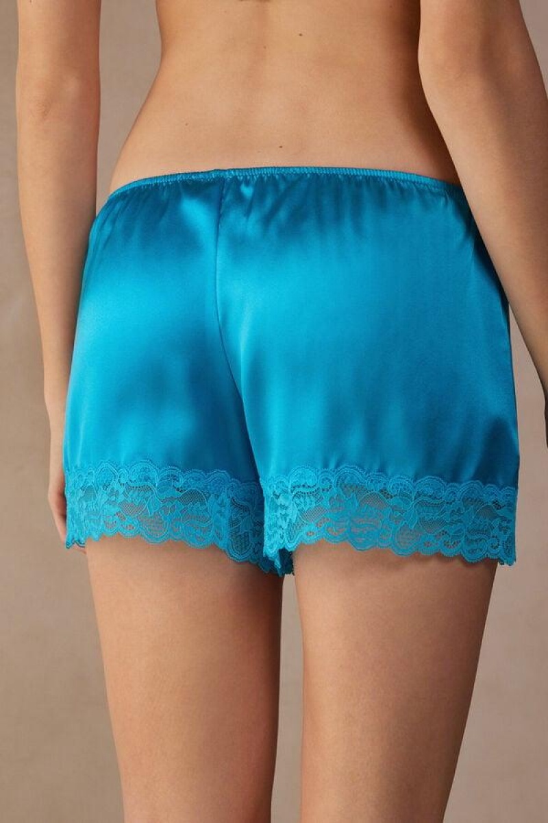 Pijama Dama Intimissimi Silk Shorts Turcoaz | RO YU1979