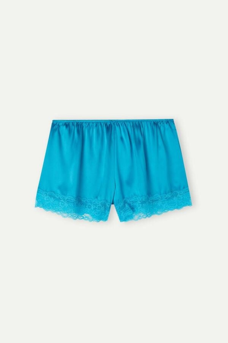 Pijama Dama Intimissimi Silk Shorts Turcoaz | RO YU1979