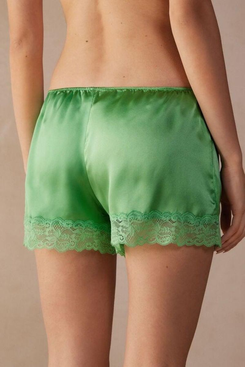 Pijama Dama Intimissimi Silk Shorts Verde Menta | RO RW1977