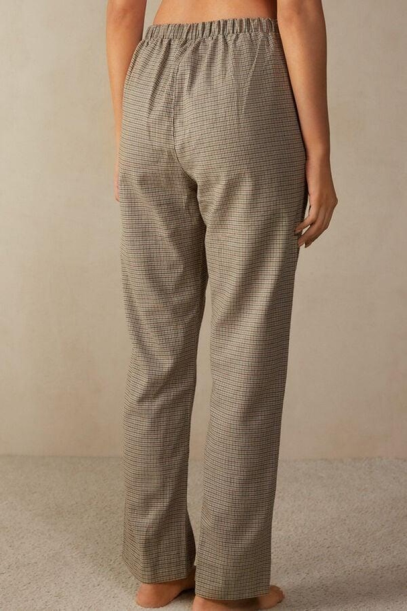 Pijama Dama Intimissimi Slow and Cozy Brushed Cloth Pants Bej | RO OR2060