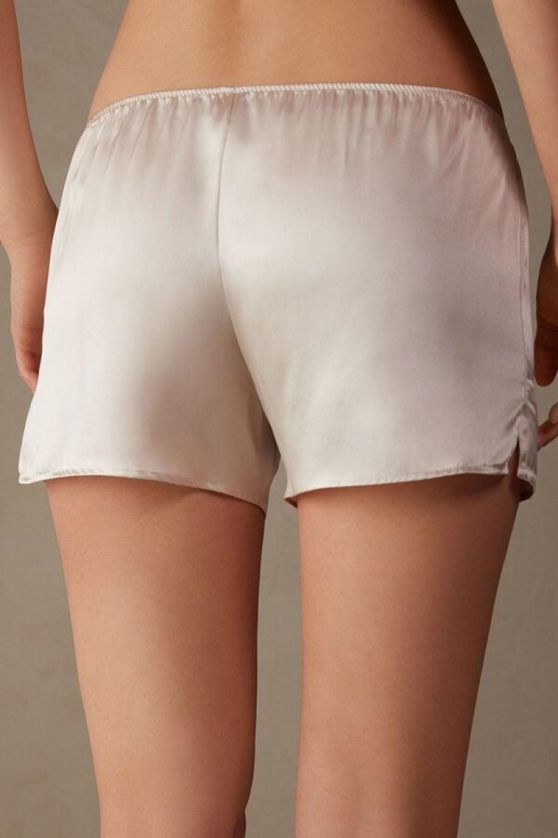 Pijama Dama Intimissimi Smooth Silk-Satin Shorts Roz | RO WY2001