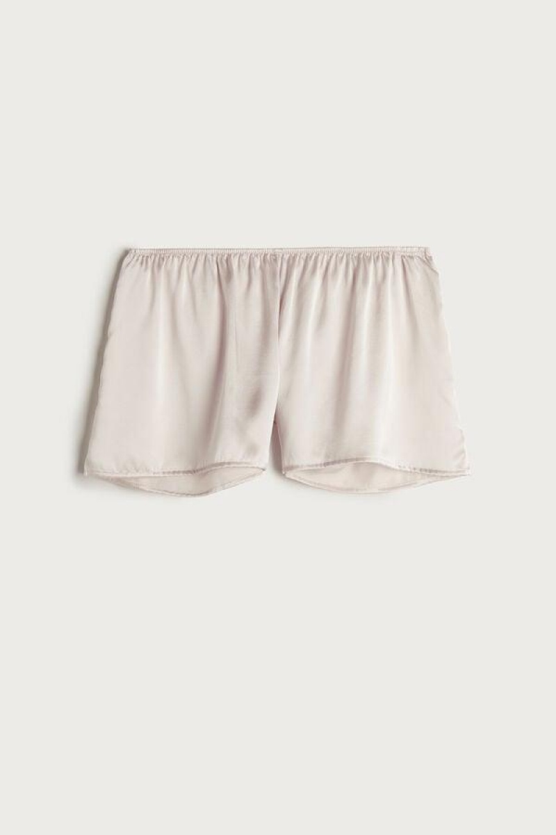 Pijama Dama Intimissimi Smooth Silk-Satin Shorts Roz | RO WY2001