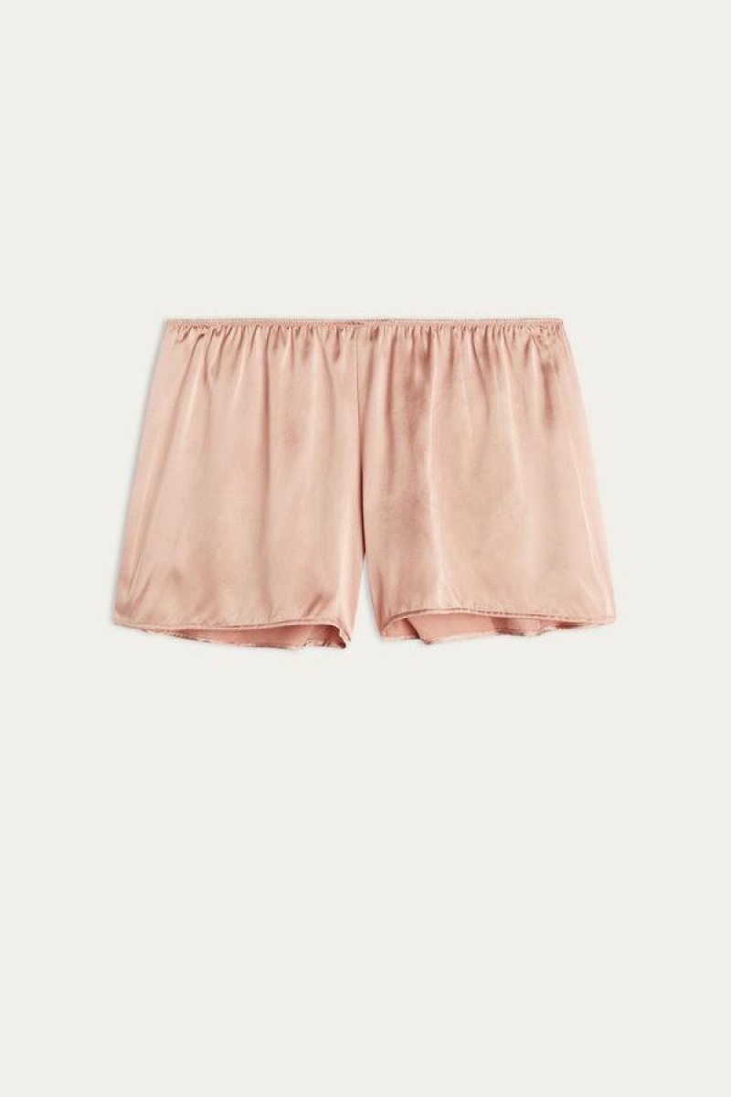 Pijama Dama Intimissimi Smooth Silk-Satin Shorts Roz | RO ZG1993