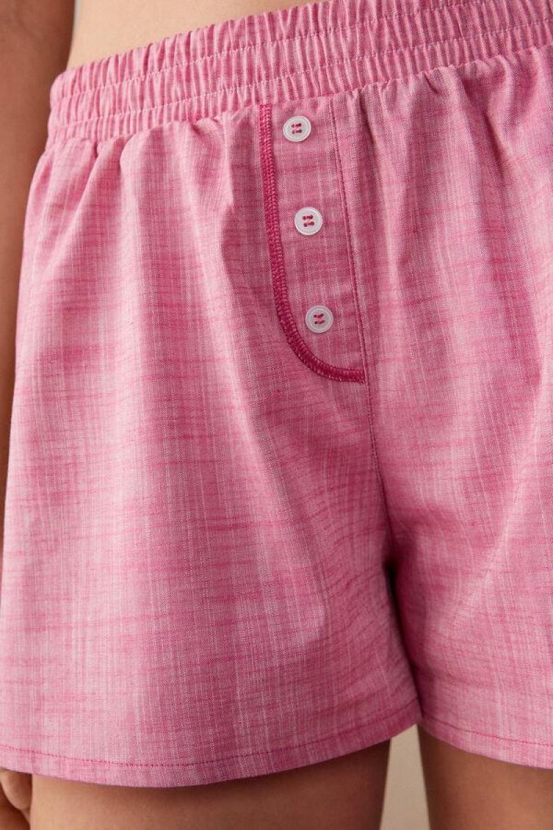 Pijama Dama Intimissimi Strawberry Milkshake Shorts in Bumbac Cloth Roz | RO KI1965