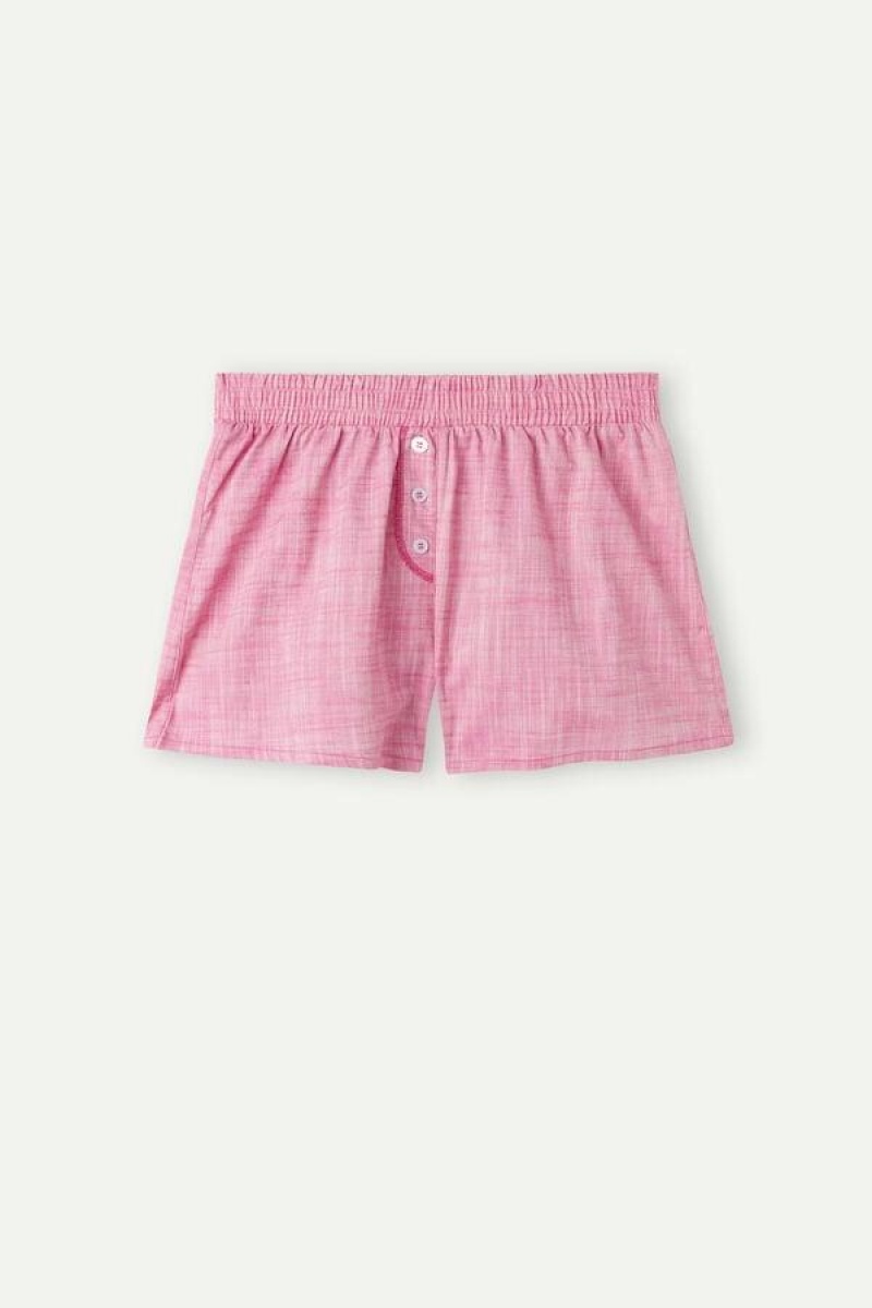 Pijama Dama Intimissimi Strawberry Milkshake Shorts in Bumbac Cloth Roz | RO KI1965