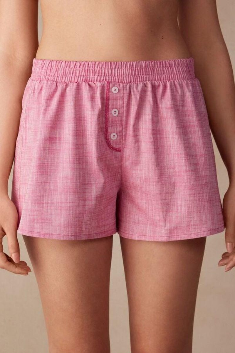 Pijama Dama Intimissimi Strawberry Milkshake Shorts in Bumbac Cloth Roz | RO KI1965