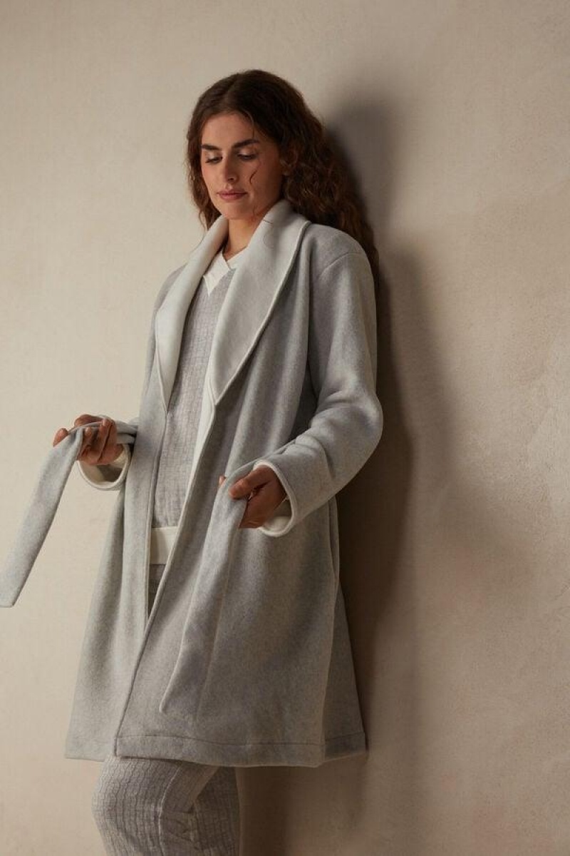 Pijama Dama Intimissimi Warm Cuddles Robe Gri Albi | RO KI2199