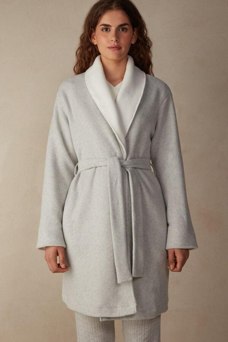 Pijama Dama Intimissimi Warm Cuddles Robe Gri Albi | RO KI2199