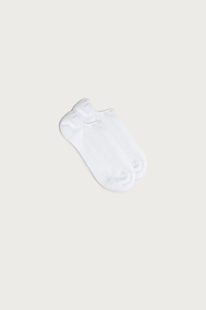 Sosete Barbati Intimissimi Bumbac Footsies Albi | RO GL2784