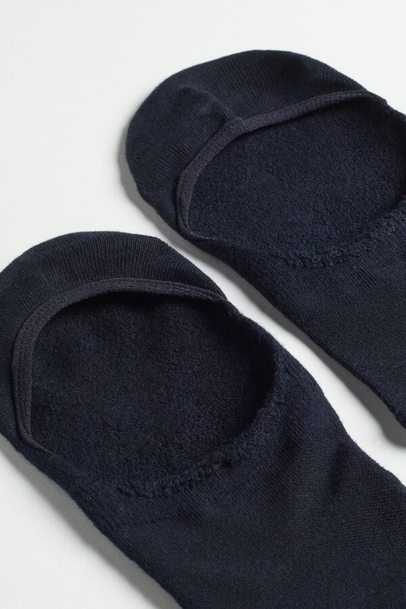 Sosete Barbati Intimissimi Terrycloth Shoe Liners Albastri | RO EX2796