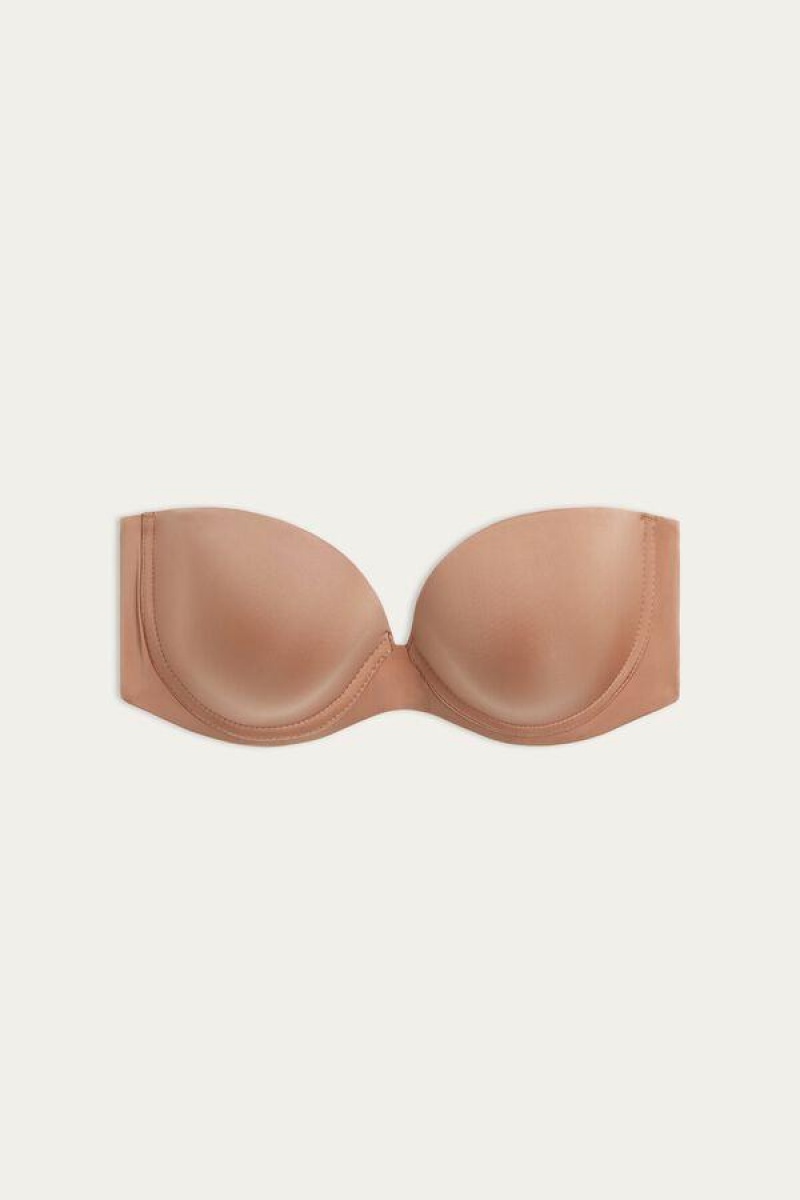 Sutiene Dama Intimissimi Anna Bandeau in Ultralight Microfiber Bej | RO KI1211