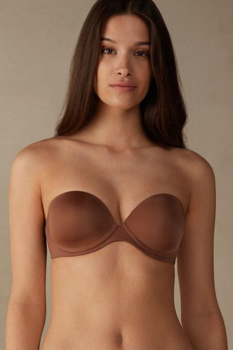 Sutiene Dama Intimissimi Anna Bandeau in Ultralight Microfiber Bej Inchis | RO YU1095