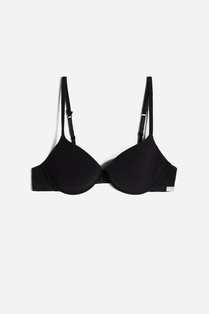 Sutiene Dama Intimissimi Bellissima B Cup Push-up in Bumbac Negrii | RO IS1357