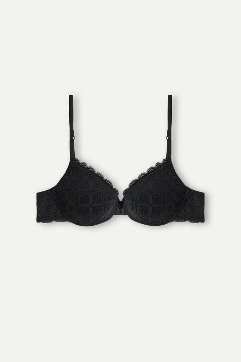 Sutiene Dama Intimissimi Bellissima Push-up in Dantela Negrii | RO CE1319