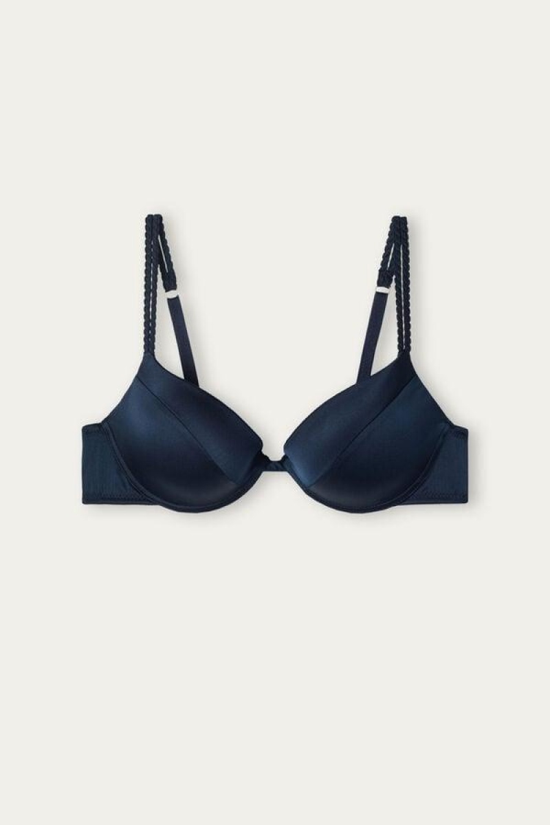 Sutiene Dama Intimissimi Bellissima Silk Push-Up Albastri | RO SO1309