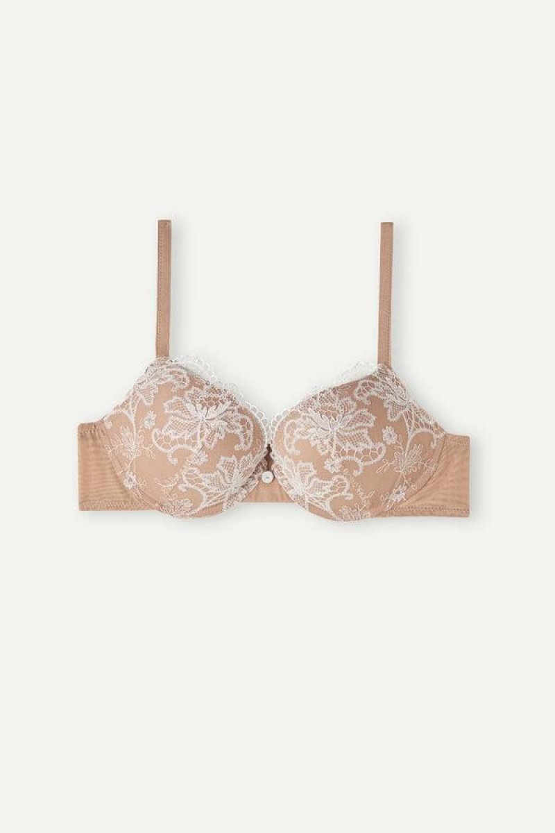 Sutiene Dama Intimissimi Elettra Lovely Day Super Push-up Bej | RO RW1301