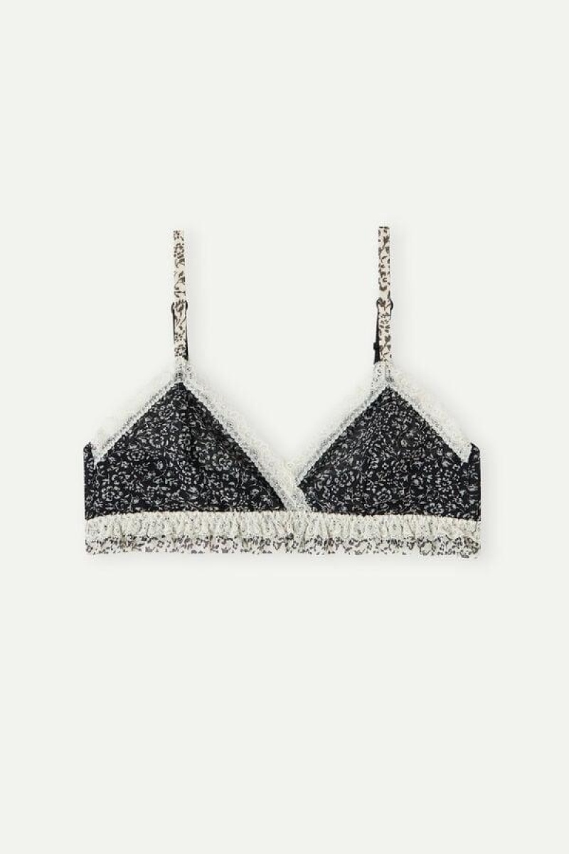 Sutiene Dama Intimissimi Emma A Floral Affair Triangle Negrii | RO KI1159