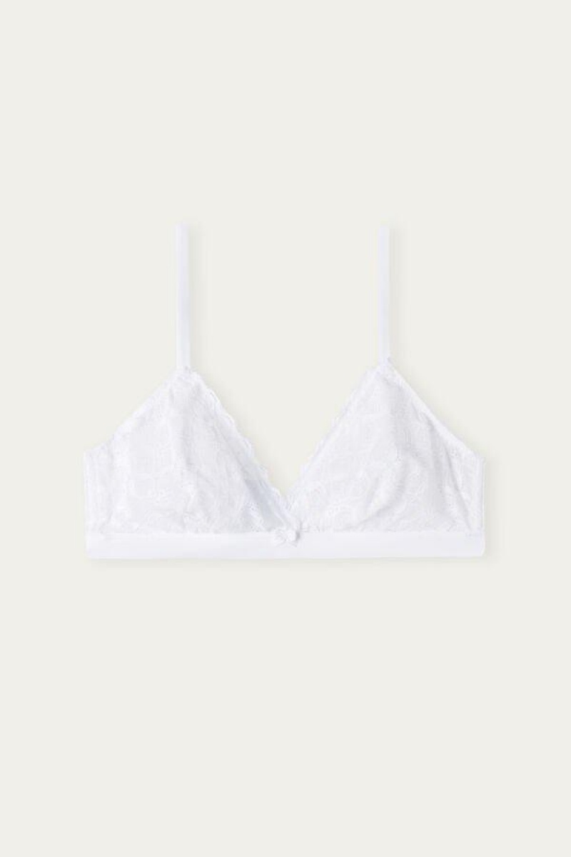 Sutiene Dama Intimissimi Emma Triangle in Dantela Albi | RO RW1171