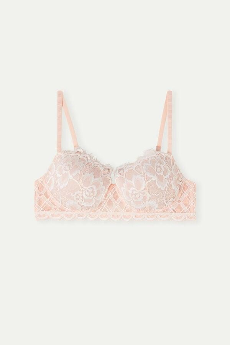 Sutiene Dama Intimissimi Floral Groove Sofia Balconette Roz Deschis Albi | RO JJ1574