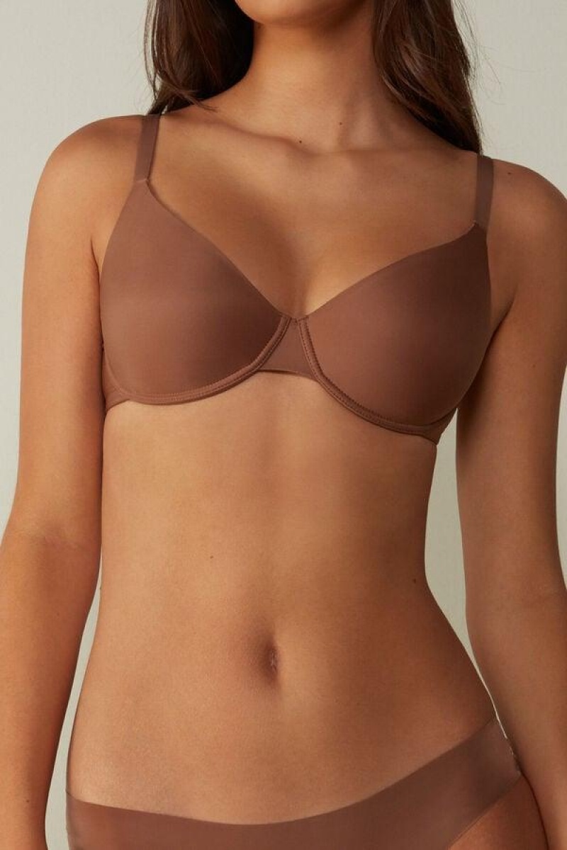 Sutiene Dama Intimissimi Francesca Ultralight Microfiber Balconette Bej Inchis | RO JJ1600