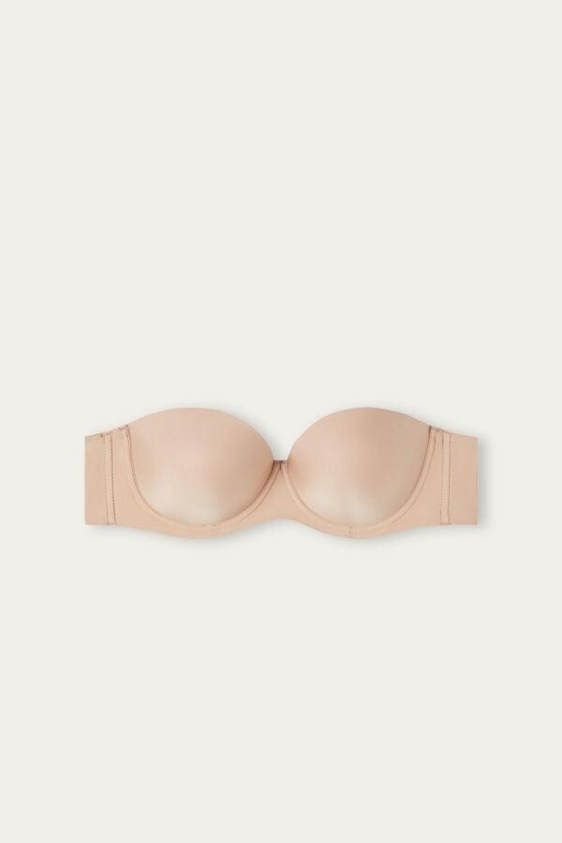 Sutiene Dama Intimissimi Giada Microfiber Bandeau Bej | RO YU1121