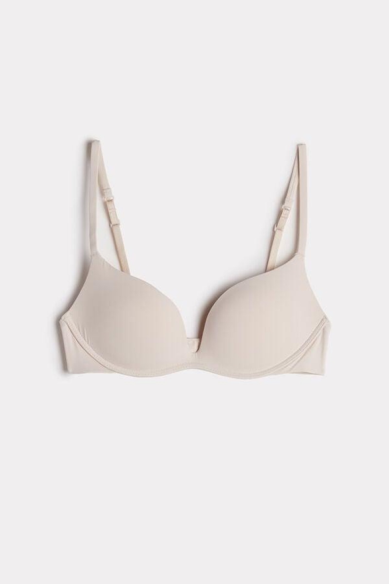 Sutiene Dama Intimissimi Gioia C-D Cup Microfiber Super Push-Up Roz | RO QZ1350