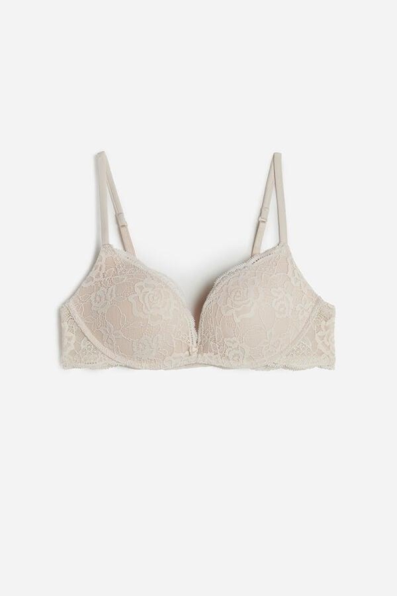 Sutiene Dama Intimissimi Gioia Dantela Super Push-Up Roz | RO PQ1333