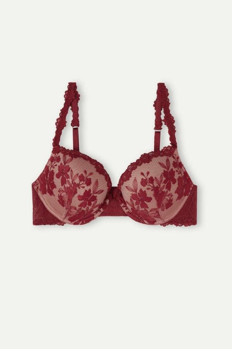 Sutiene Dama Intimissimi In Full Bloom Elettra Super Push-up Rosii | RO EX1300