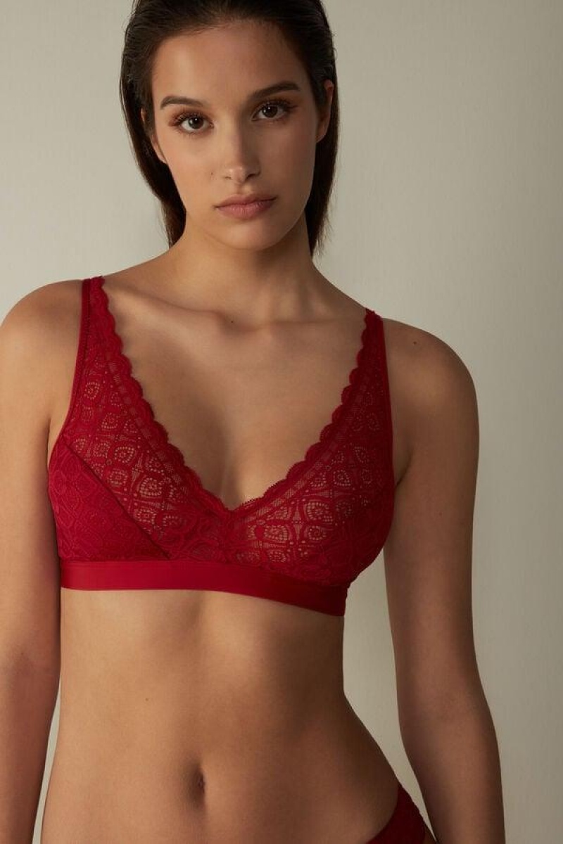 Sutiene Dama Intimissimi Lara Triangle in Dantela Rosii | RO XF1240