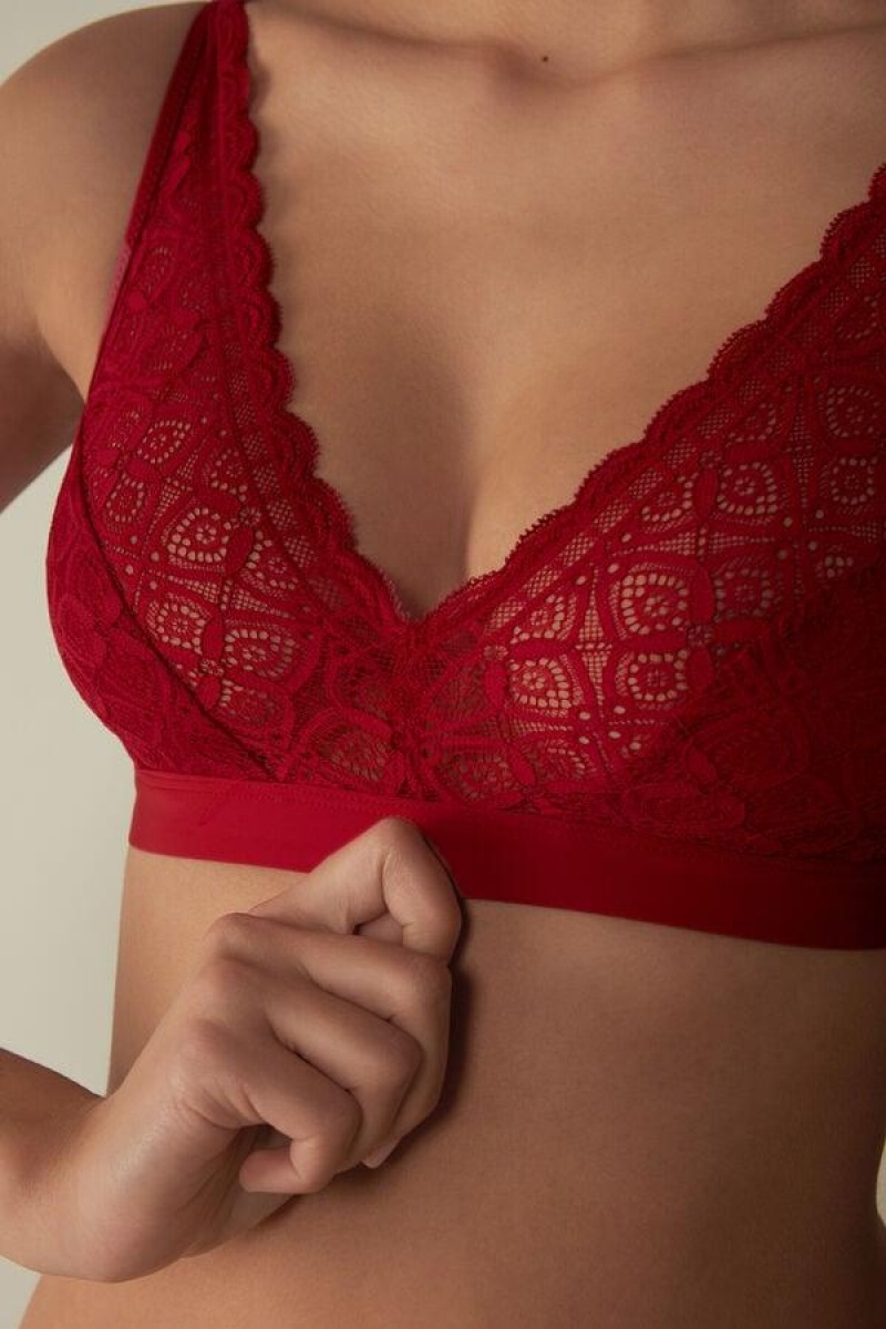 Sutiene Dama Intimissimi Lara Triangle in Dantela Rosii | RO MA1401