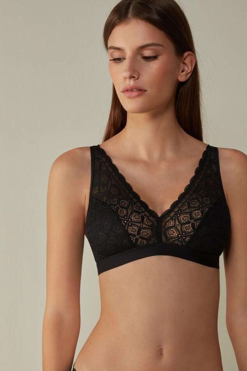 Sutiene Dama Intimissimi Lara Triangle in Dantela Negrii | RO RW1405