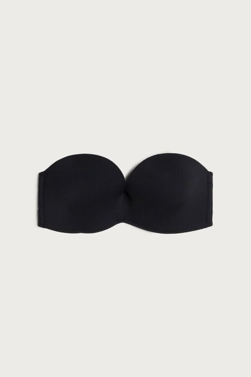 Sutiene Dama Intimissimi Laura Microfiber Bandeau Negrii | RO OR1124