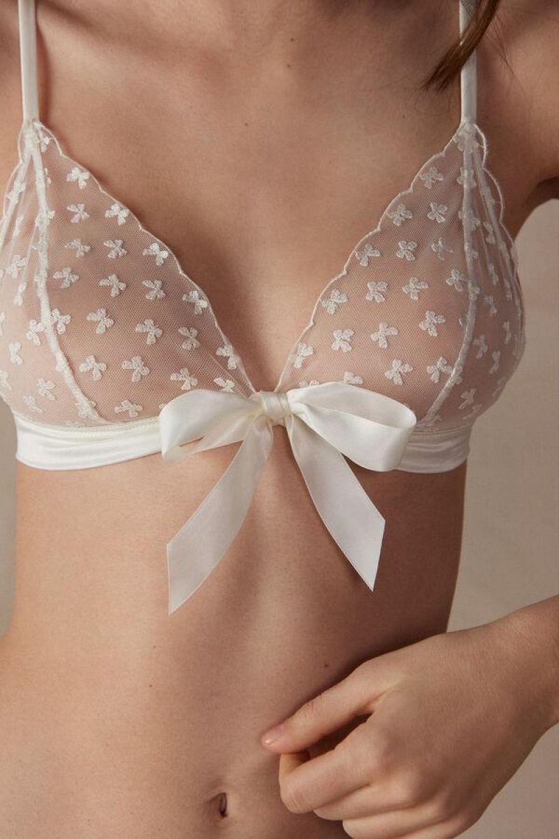 Sutiene Dama Intimissimi Love Cadeau Triangle Albi | RO QZ1376