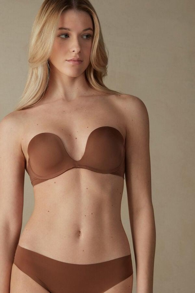 Sutiene Dama Intimissimi Monica Bandeau in Ultralight Microfiber Bej Inchis | RO AP1204