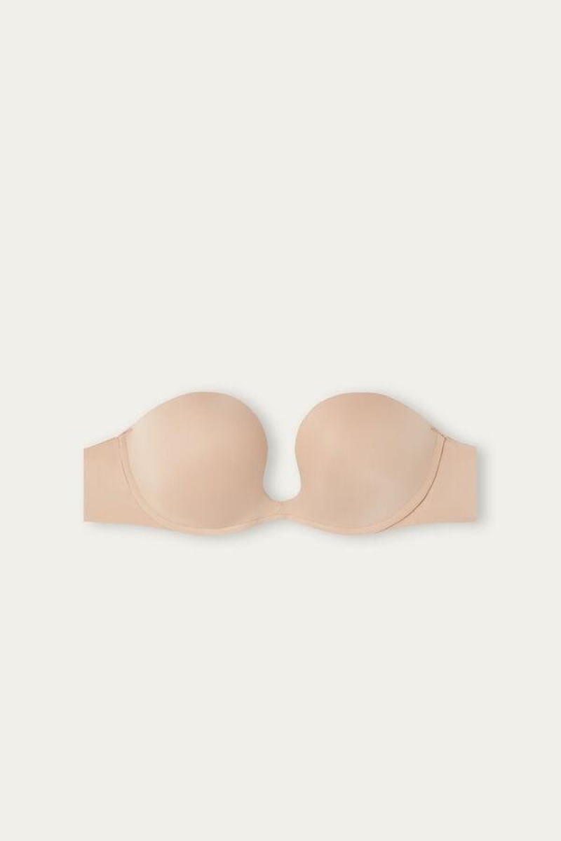 Sutiene Dama Intimissimi Monica Bandeau in Ultralight Microfiber Bej | RO ZG1213