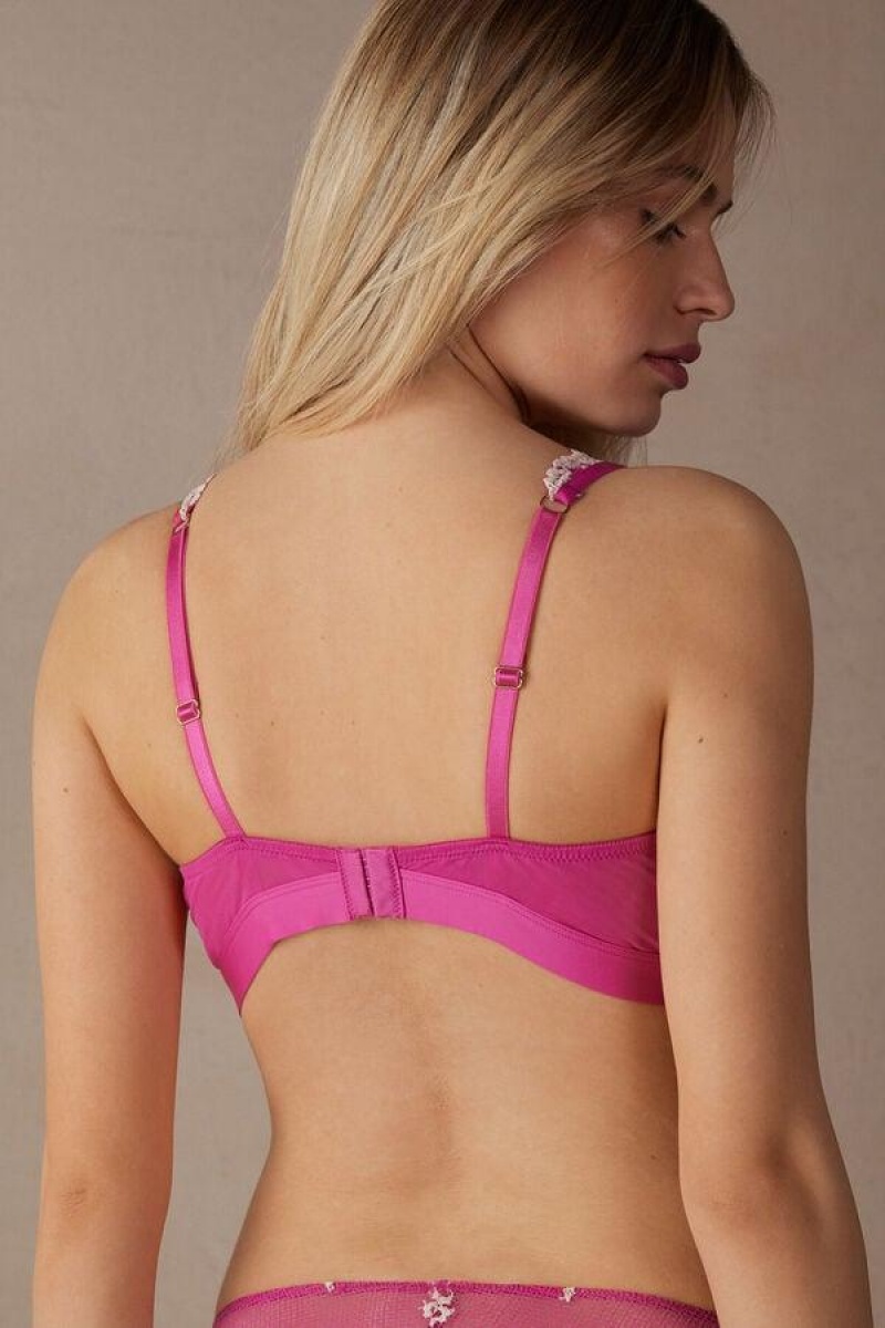 Sutiene Dama Intimissimi Pretty Flowers Lara Triangle Roz Albi | RO XF1136