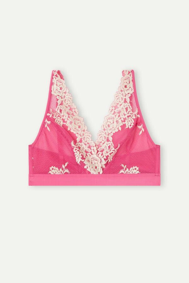 Sutiene Dama Intimissimi Pretty Flowers Lara Triangle Roz Albi | RO XF1136