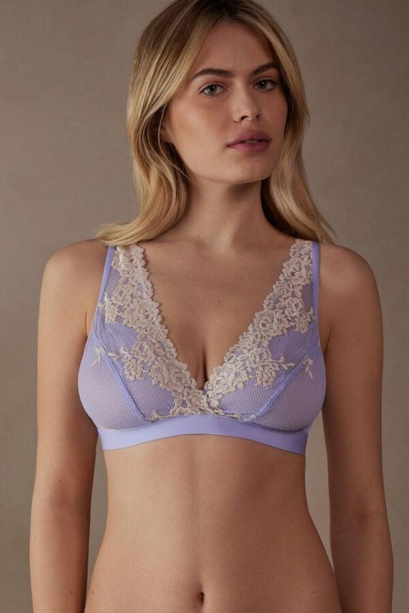 Sutiene Dama Intimissimi Pretty Flowers Lara Triangle Lavanda Albi | RO FM1155