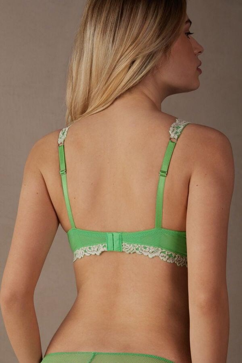 Sutiene Dama Intimissimi Pretty Flowers Sofia Balconette Verde Menta Albi | RO QZ1480