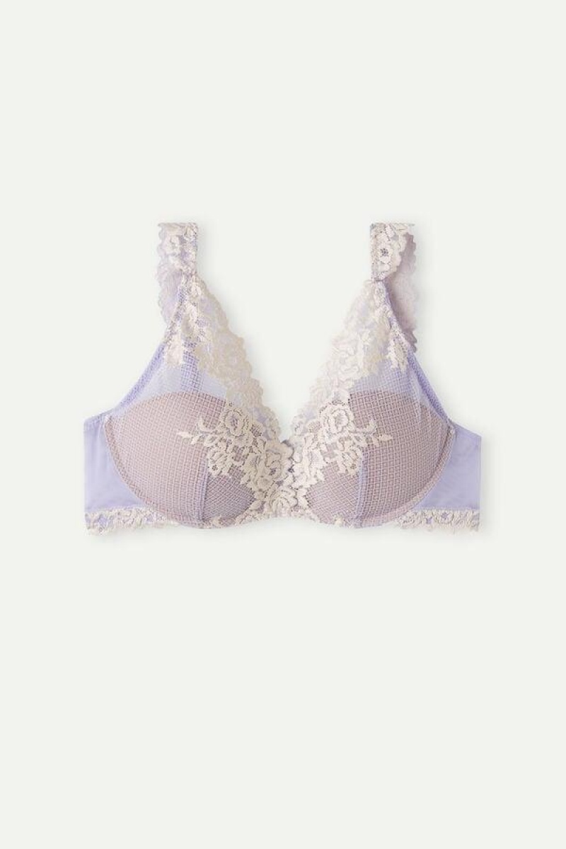 Sutiene Dama Intimissimi Pretty Flowers Giorgia Balconette Lavanda Albi | RO YU1485